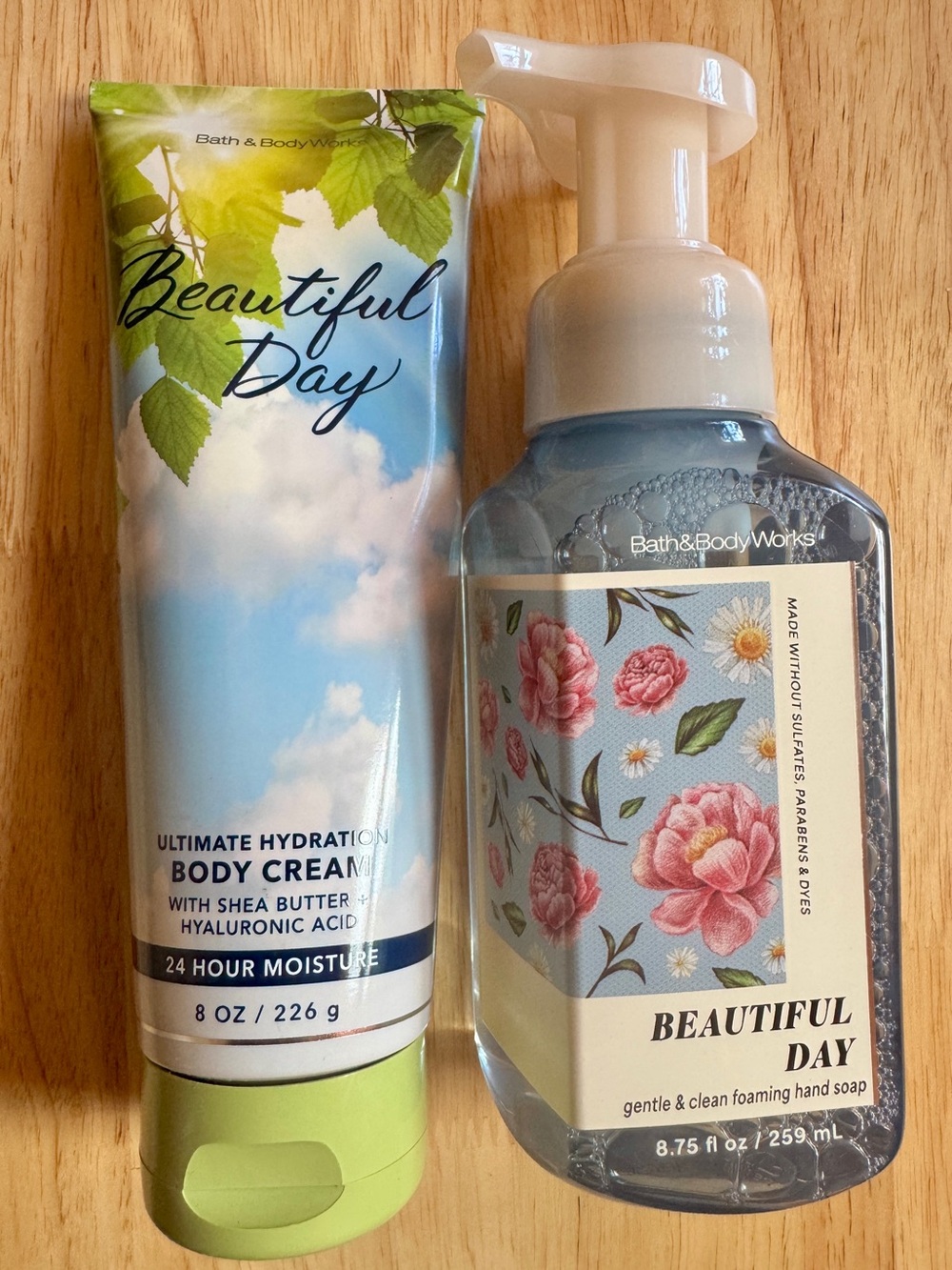 Bath & Body Works Beautiful Day Hand Soap & Body Cream - Blue, Green, Pink